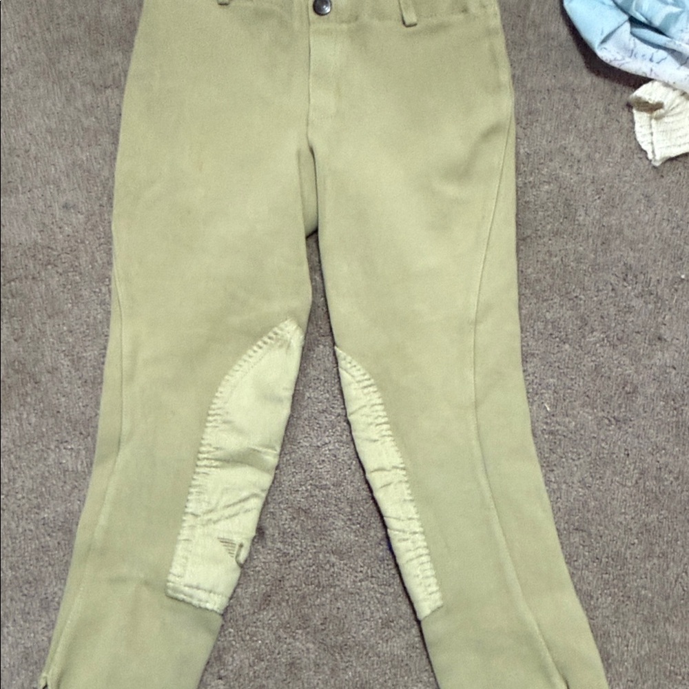Green Riding Pants with Knee Patches